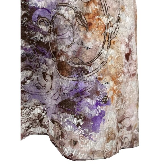 Vtg 90s NWOT Moody Floral Lace Overlay Tank Top | Grunge Fairy Whimsigoth Y2K M - Picture 5 of 16